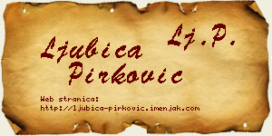 Ljubica Pirković vizit kartica
